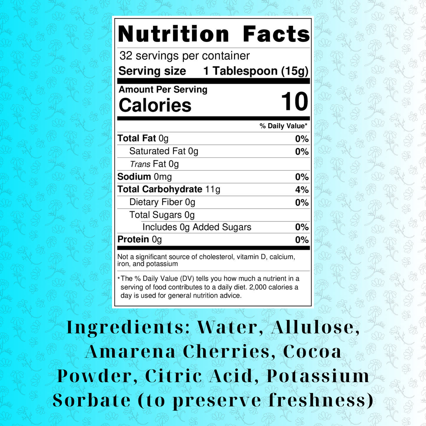 Sugar-Free Dark Chocolate Cherry (16oz)